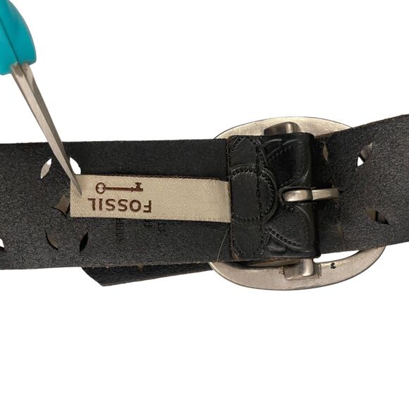 Fossil Belt Women's One Size Adjustable Silver Buckle - Picture 6 of 8